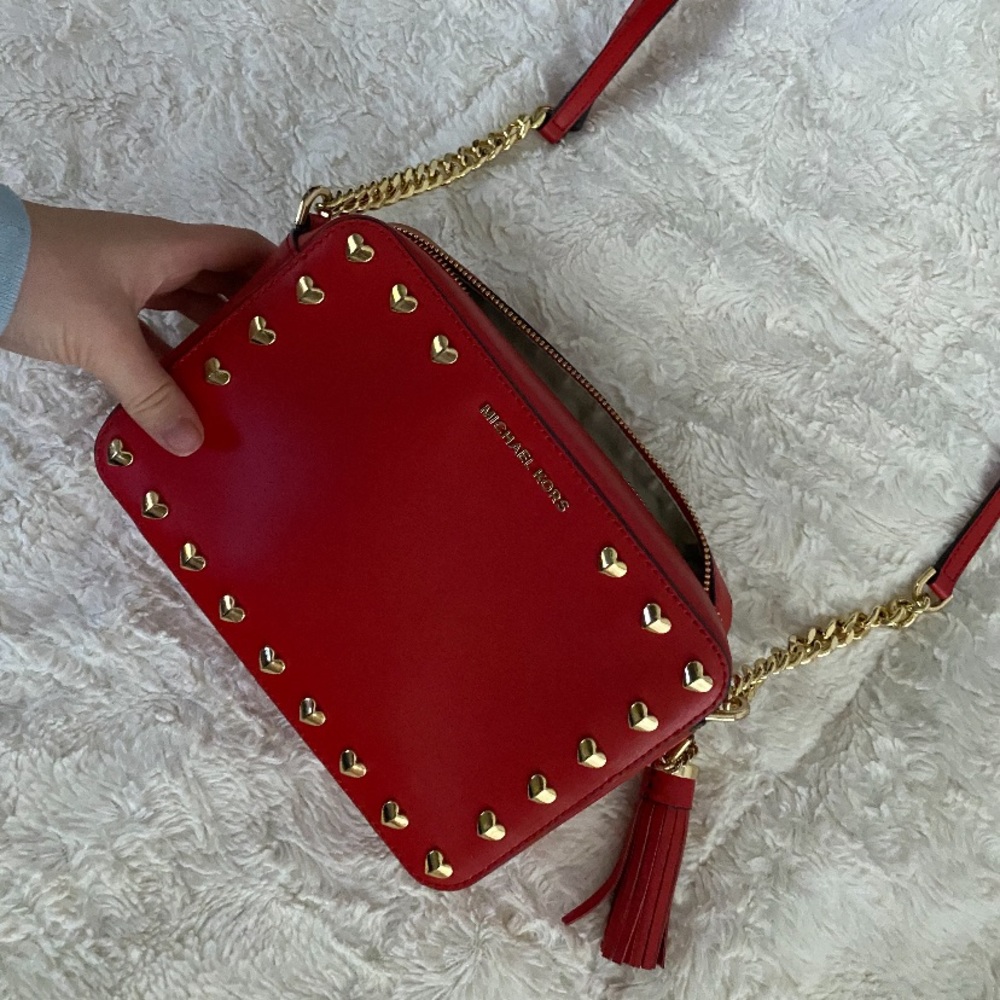 Red hearted MK purse